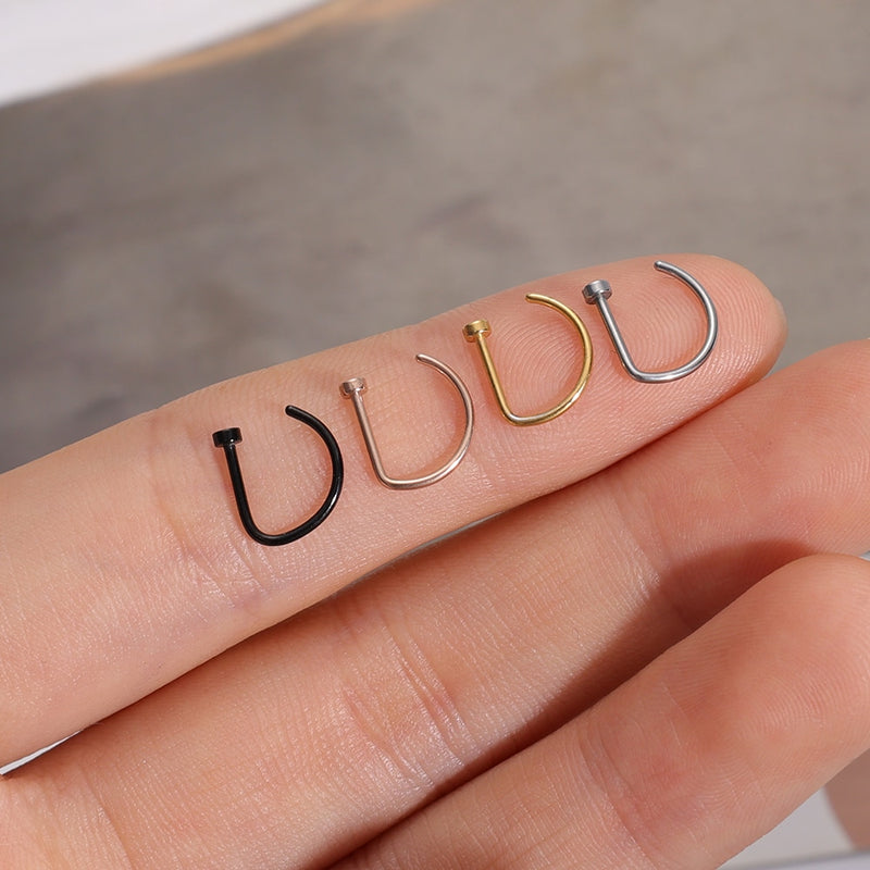 Surgical Steel D Nose Ring