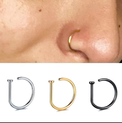 Surgical Steel D Nose Ring