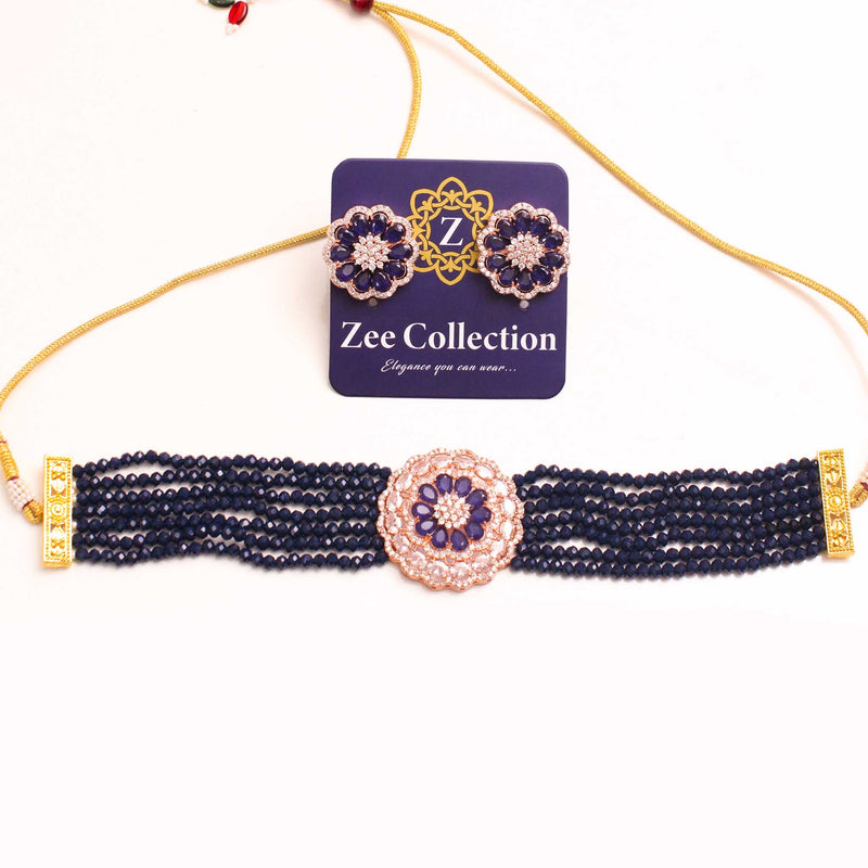 Zircon Beaded Chokar Set - Zee Collection pk