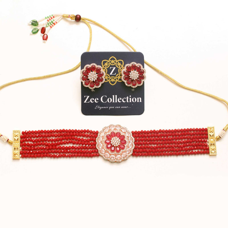 Zircon Beaded Chokar Set - Zee Collection pk