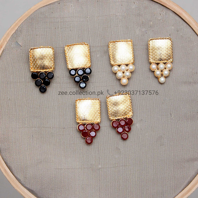 Square Studs Earrings - Zee Collection pk