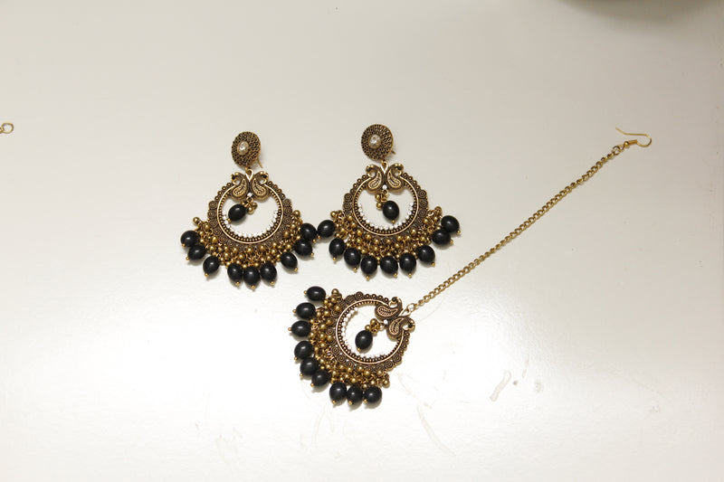 Peacock Earrings with teeka Set