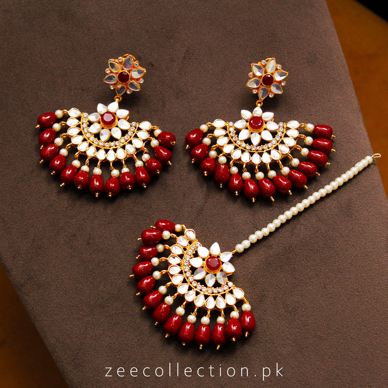 Noor E Mehfil Earrings With Tekka