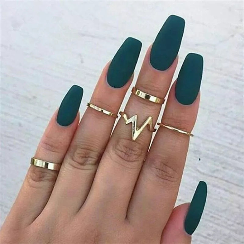 Heart Beat Rings Set